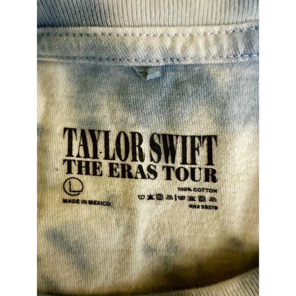 Taylor Swift The Eras Tour Tie-Dye Muscle Tee Size L | Blue Spiral Concert Shirt - Picture 5 of 5